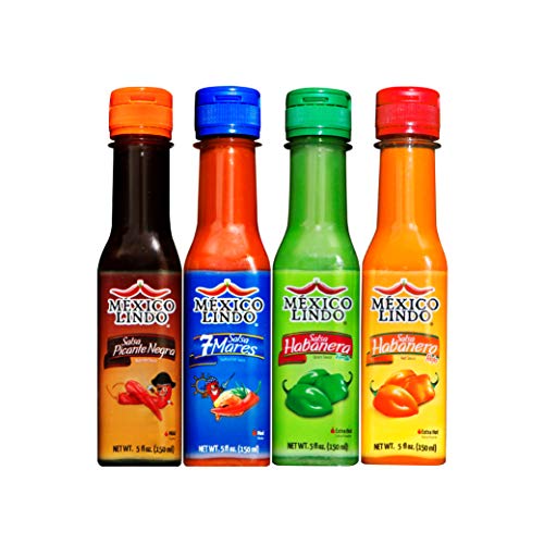 Mexico Lindo Hot Sauce Variety Pack Includes One Bottle Each of
