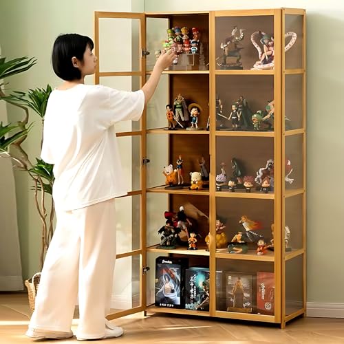 HDROGUV Curio Display Cabinet, 5-Tier Storage Shelves with Acrylic