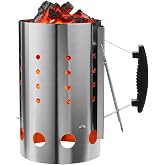 The Bincho Grill Stainless Steel Charcoal Chimney Starter &ndash; Perfect for Binchotan Charcoal, Lump Charcoals, Briquettes, Built for Extreme Heat, Durable Construction, Heat Shield Handle, Large Capacity