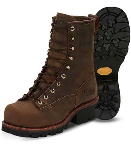 Amazon.com | Chippewa Leather Soft Toe Lace Up Work Boots  display picture 1
