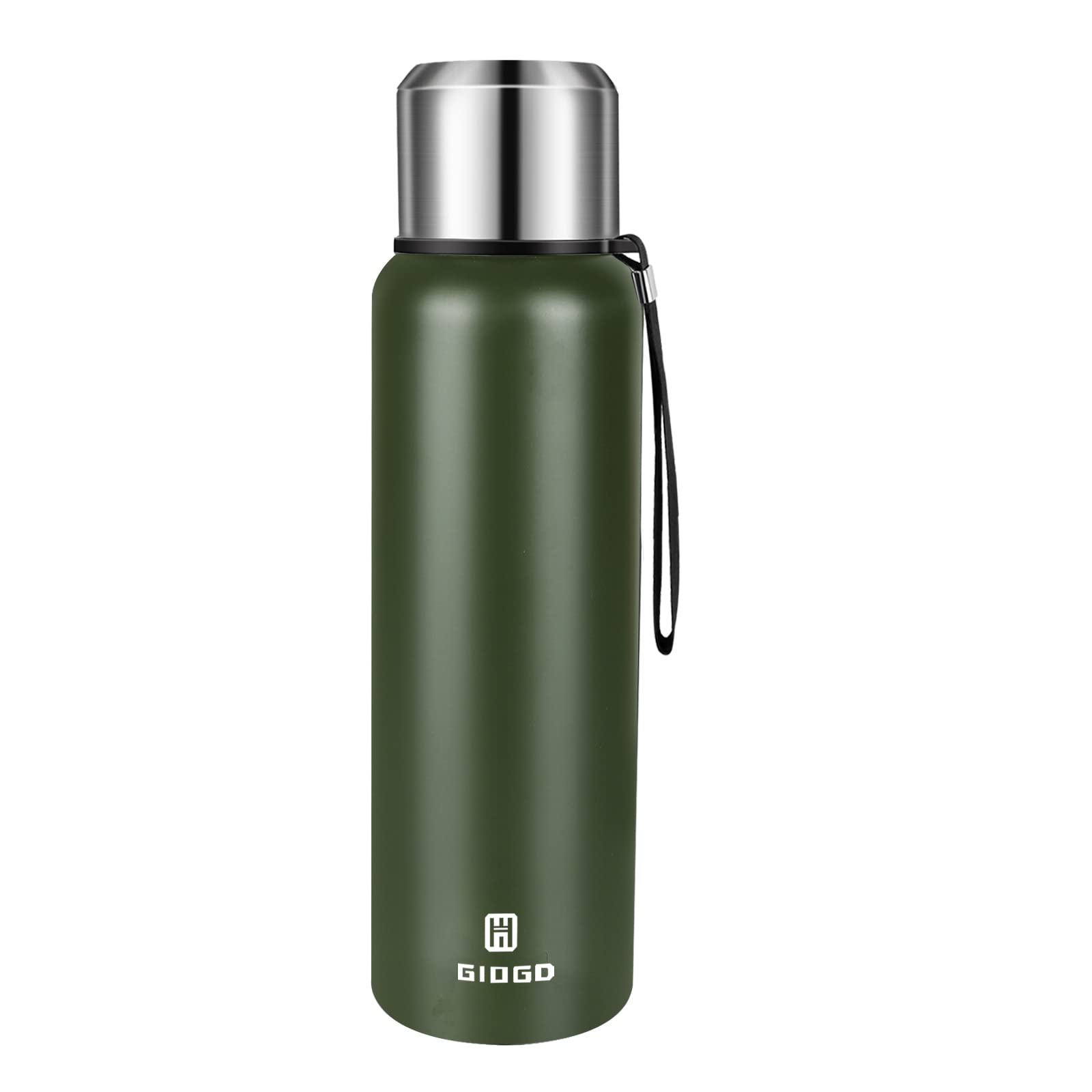 Vacuum Insulated Flask 750ml/25oz with Cup lid Stainless Steel Thermo Water Flasks Leakproof Keep Coffee hot&Cold Drink Bottle.(Green,750ml)