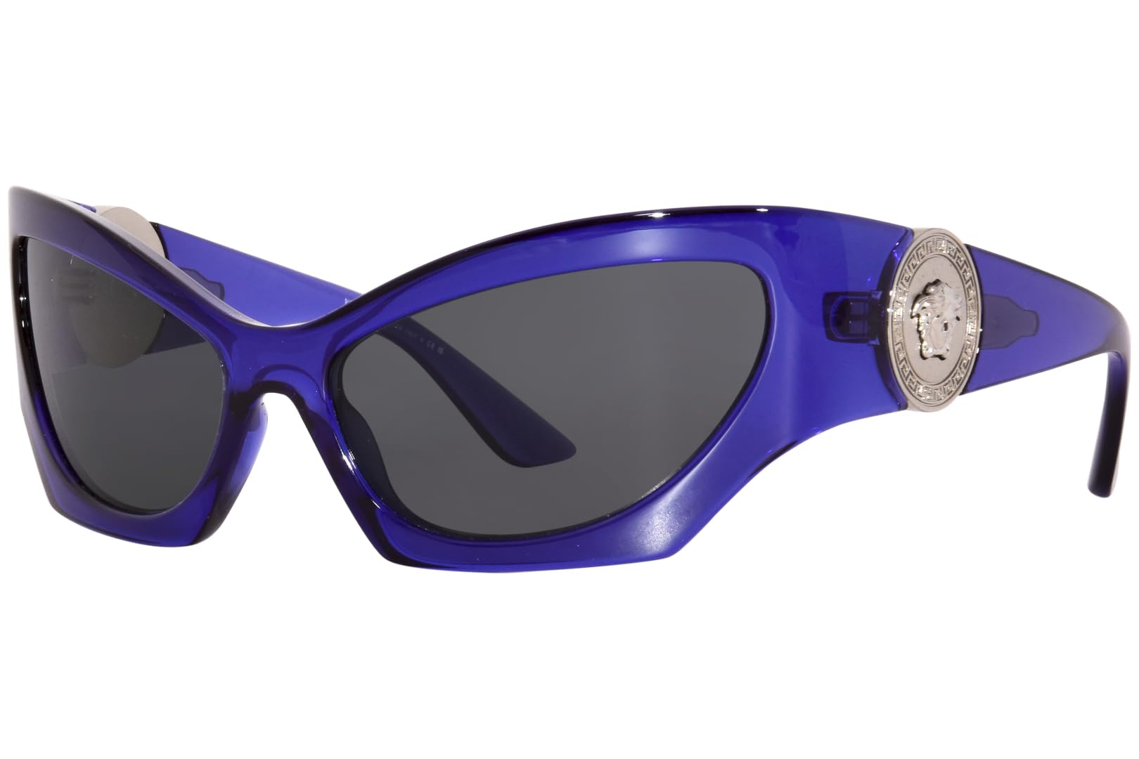 Photo 1 of Versace VE4450 541987 Sunglasses Women's Transparent Violet/Dark Grey 60mm