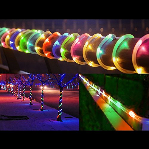 Solar Rope Lights 100 LEDs String Fairy Lights, 2 Modes 33 ft/10Meter Waterproof Outdoor Lights for Patio, Garden, Party(Multicolor)