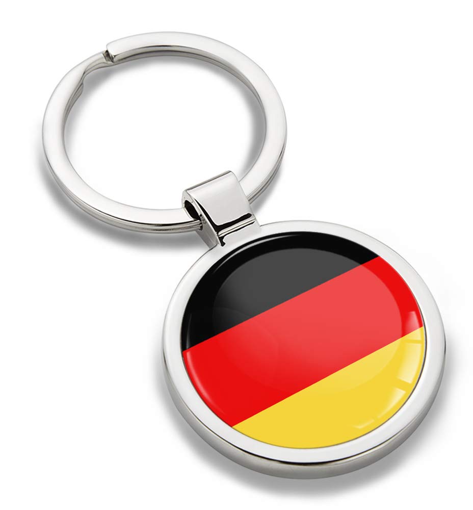 Biomar Labs Stainless Steel Metal Keychains Country Flag National Flags Design Durable Premium Accessory Car House Keys Backpack Gift Travel Souvenir (Germany German Flag KK 186)