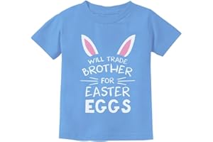 Tstars Trade Brother for Easter Eggs Funny Siblings Egg Hunting T-Shirt for Toddler & Youth Boys Girls