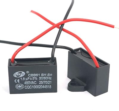 DollaTek 2Pcs CBB61 1.5uF 450V AC Air Conditioner Fan Motor Running Capacitor