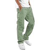 LYRXXX Men's Casual Cargo Pants Hiking Pants Workout Joggers Sweatpants for Men