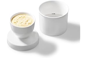 Starfrit Gourmet - Butter Crock Dish - White Porcelain - Holds 1/2 Cup / 125g of Butter