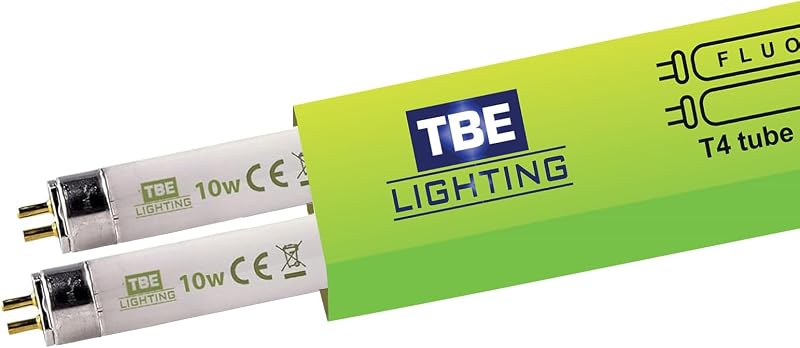 TBE Lighting T4 10W 352mm Fluorescent Tube G5 2-Pin Base Pack of 2