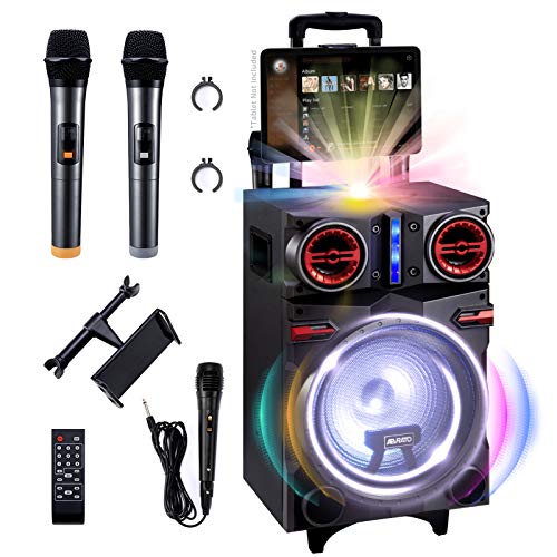 ABRATO Karaoke Machine for Adults with LED Disco Light Ball, 10
