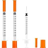 100 Pack 1/2ml Lab Measuring Tool with 29G 1/2 Inch(12.7mm), Individually Sealed Wrapped