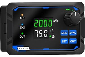 TKXEC Dual-Channel Signal Generator, DC 5-24V 4-20ma Frequency Function Generator 1HZ~100KHZ PWM Pulse Frequency Duty Cycle phasing Motor Driver Speed Controller Adjustable