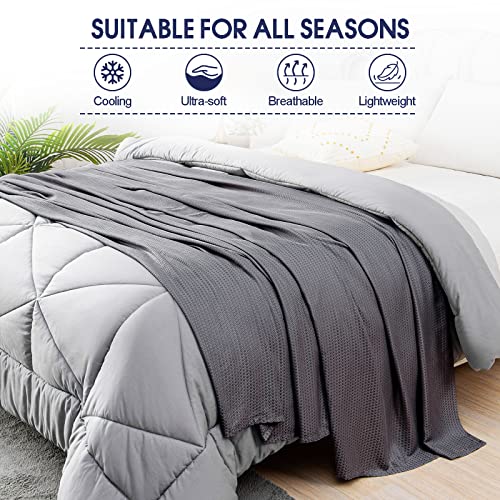 LAGHCAT Cooling Blankets, Summer Bamboo Blankets for Hot Sleeper Night Sweat, Thin Blanket Cold