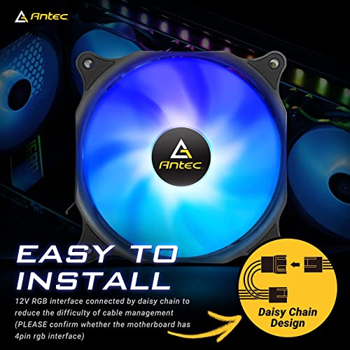 Antec 120mm Case Fan, RGB Case Fans, 5 Packs RGB Fans, PC Fan, 4PIN