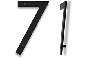 HOUSEDIGITS 10 Inch Modern Floating House Numbers for Outside, Large Black Address Number with Nails Kit & Template, Easy to Mount for Exterior House Address - Ideal for Garage Gates, Streets, and Farmhouses, Numbers for Address on House (Number 7)
