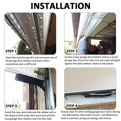 Garage Door Seals Bottom Rubber with Predrilled Aluminum Track