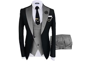 Wangyue Mens Suit 3 Piece Slim Fit Suits for Men Wedding Prom Tuxedo for Men Formal Business Suit