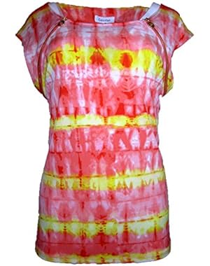 Calvin Klein Women's Sleeveless Top with Zipper Pulls