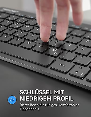 TeckNet X 315 ultra slim wireless Mini keyboard (QWERTZ, 2.4 GHz, 84 keys) black