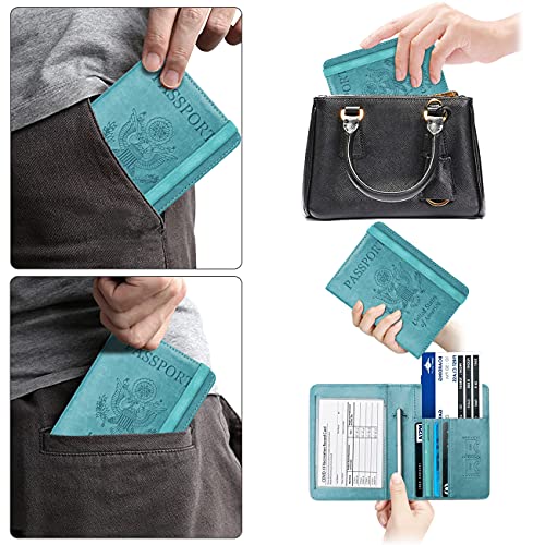 WALNEW Passport and Vaccine Card Holder, RFID Blocking Passport Holder