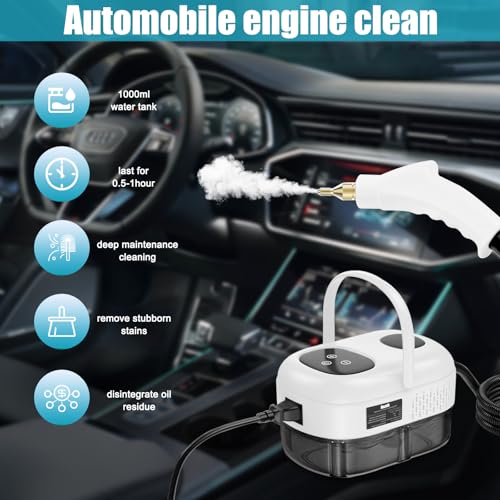 Handheld Steam Cleaner, Portable Steamer Cleaning, High Pressure Steam Cleaner with 6 Brush Heads, Smart Touch Screen, 6-Speed Adjustment for Floor, Car, Couch, Furniture, Kitchen, Bathroom