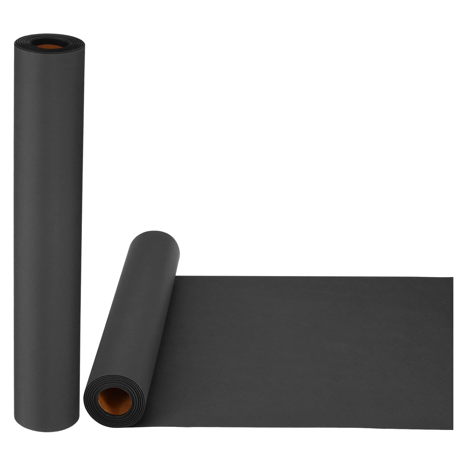 PATIKIL Wrapping Paper, 2 Pack 12"x600"(50') Bulletin Board Paper Roll Kraft Paper Roll Construction 80GSM for Shipping Packing Gift Wrapping Craft Flower Bouquet Christmas, Black
