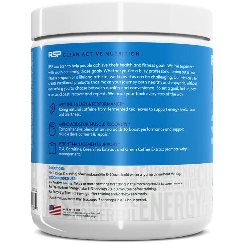 RSP NUTRITION AminoLean Pre Workout Powder, Amino Energy & Weight Management with BCAA Amino