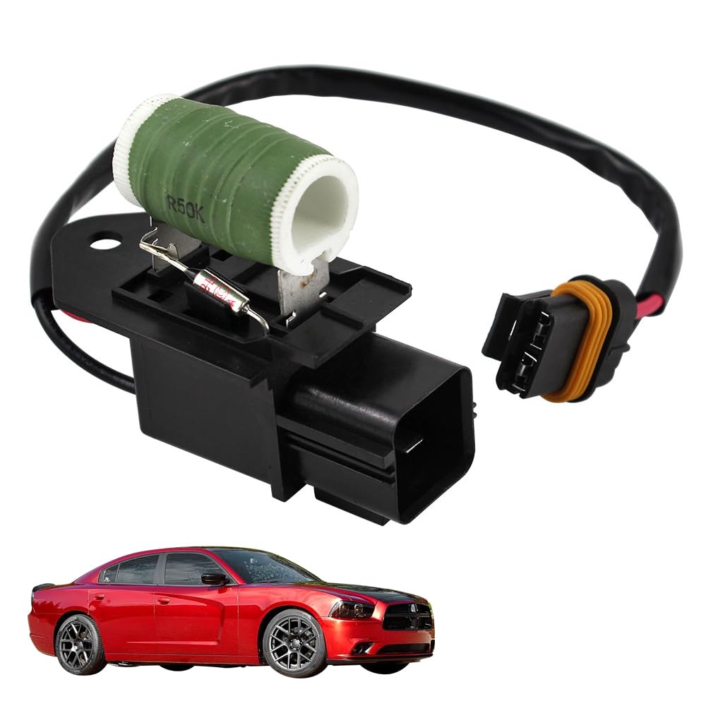 Photo 1 of 68050128AA Radiator Fan Blower Motor Relay Resistor Compatible with Dodge Charger Challenger 2009-2021 Compatible with Chrysler 300 2009-2021 Engine Cooling Fan Motor Wiring Harness