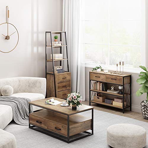 HOMECHO Console Table with Drawers, Tall Entryway Table with Storage