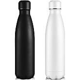 Volhoply 25oz Insulated Water Bottles 1/2/4 Pack, Double Wall Stainless Steel Vacuum Flask Keeps Cold & Hot, BPA Free Leakproof Bottle (Assorted,2 Pack)