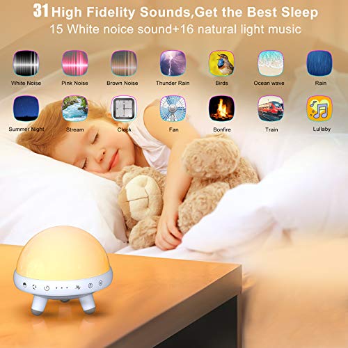 Night Lights for kids ,YACHANCE Rechargeable White Noise Machine with 31 Soothing Sounds Baby