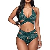 Donnalla Women Sexy Lingerie Set Two Piece Lace Bra and Panty Set Bralette Sleepwear