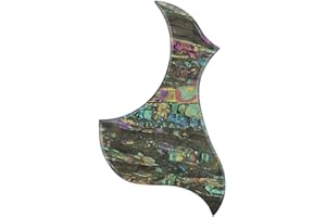 Domofa Acoustic Guitar Pickguard Thick Pick Guard Self Adhesive for Acoustic Guitar Replacement Parts (Abalone Shell)