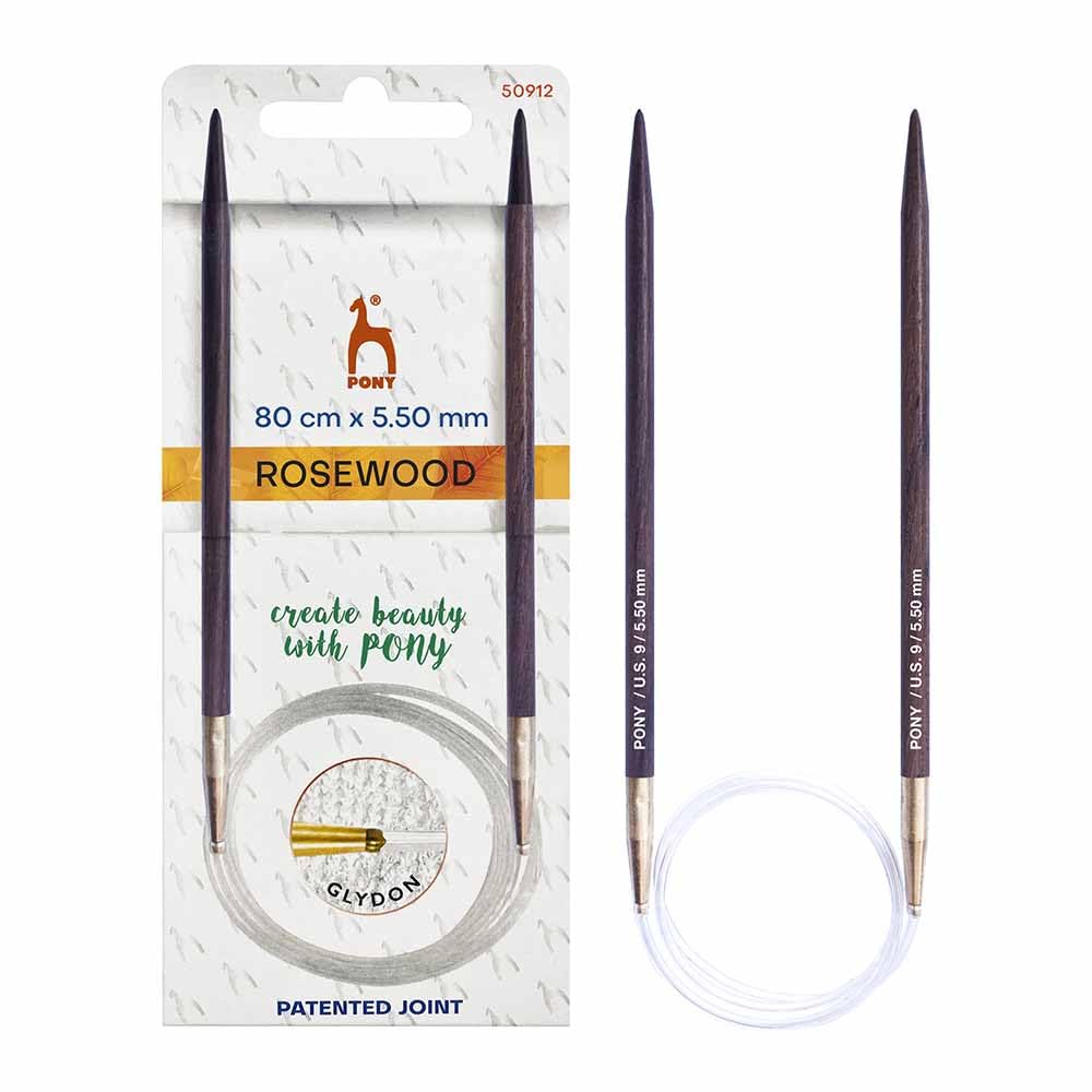 Pony Rosewood Circular Knitting Needles 80cm 5.5mm - 1pc