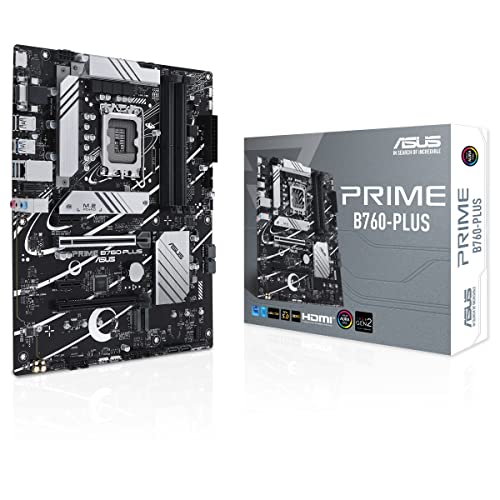 ASUS Prime B760-PLUS Gaming Mainboard Sockel Intel LGA 1700 (Intel B760, ATX, DDR5 Speicher, PCIe 5.0, 3X PCIe 4.0 M.2, Thunderbolt 4, Aura Sync)