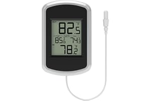 Urageuxy Wired Indoor Outdoor Thermometer, Home Room Temperature Monitor with Min/Max Record and 78.74inch Line Probe Sensor, Fahrenheit Only