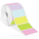2"x1" Thermal Labels Stickers, Self-Adhesive Barcode Label Paper for Direct Thermal Printer and Business, Multi-Purpose Rectangle Address Shipping Mailing Stickers, Spring Colors- 1100 Sheets/Roll