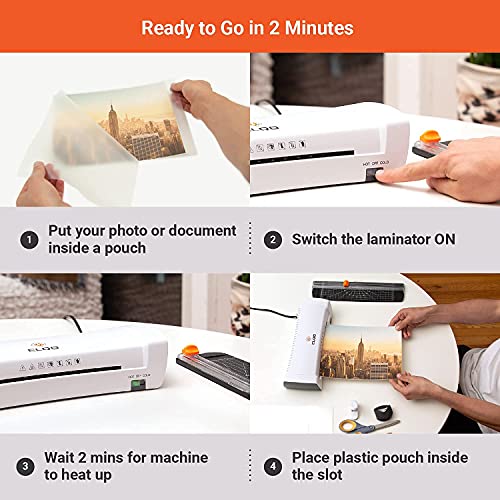 A4 Thermal Laminator with Hot & Cold Settings Portable 9 in. Personal