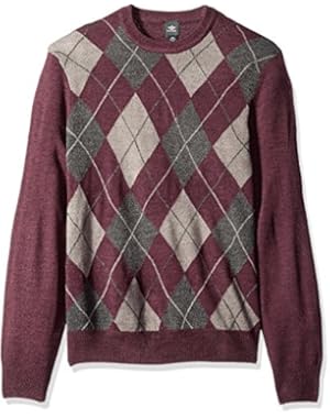 Men's Crewneck Soft Acrylic Argyle Sweater
