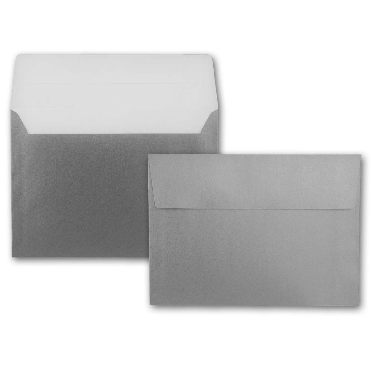 B6 Neuser Colorful Envelopes 162 x 114 mm Sticker Gesamtparent 50 Umschläge Metallic silver — image 1