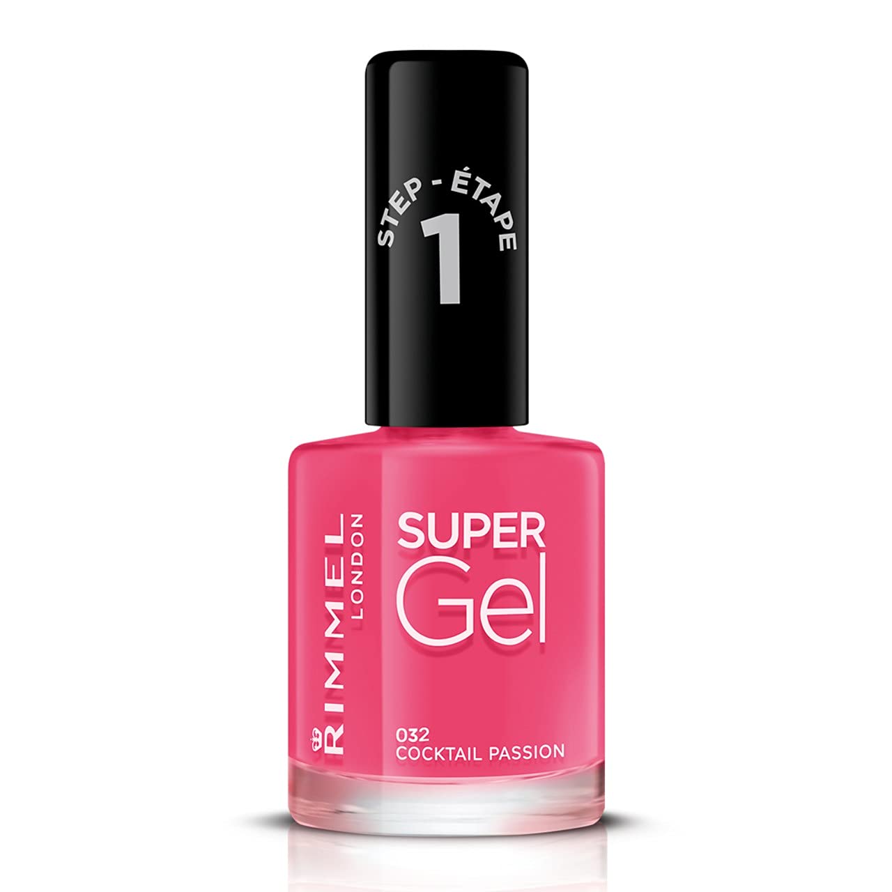 Rimmel Super Gel, 32 Cocktail Passion, Long-Lasting Nail Polish, Glazed Finish, Easy Application, Gel-like Manicure, Chip Resistant, Clean Formula, 12ml