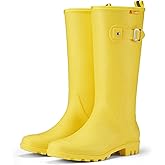 HISEA Women Rain Boots Slim Calf Fashion Waterproof PVC Rubber Boot Tall Rainboots Matte Surface Women's Rain Footwear for Ladies Outdoor Work Walking