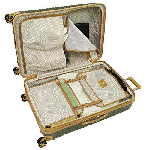 LONDON FOG Huntington Hardside Spinner Luggage, Olive, 3 Piece Set Pricepulse