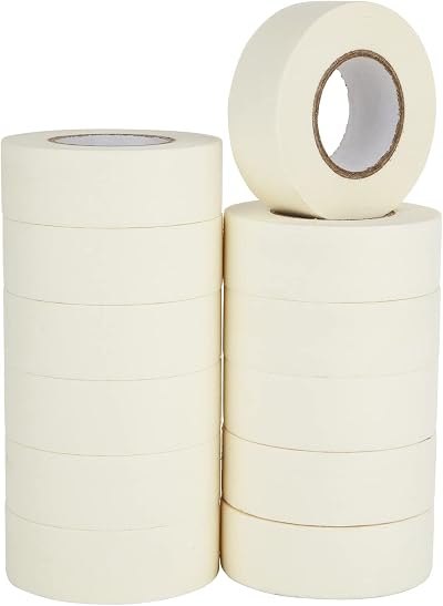 ASelected Premium Masking Tape 12 Rolls 25mm x 30m White Painting Tape