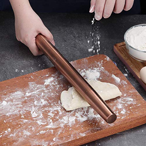Berglander Rose Gold Rolling Pin, 16.7 Inches Stainless Steel Matte