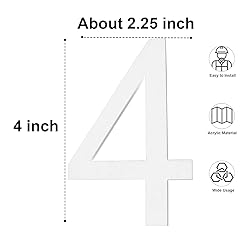 4 Inch Apartment Numbers for Door, Self Adhesive