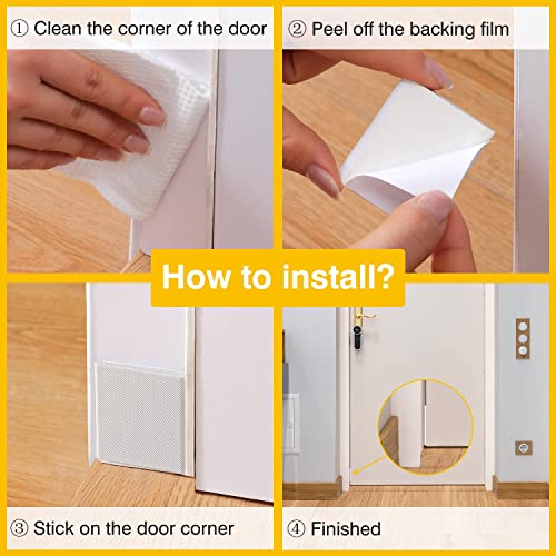 16 Pieces Self-Adhesive Door Corner Seals, Weather Stripping Wedge Draft Stopper, Exterior Door Foam Corner Seal Pads for Weather Isolation and Block Light (White)