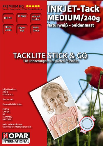 Tacklite Stick & Go: Memories Sticking. Premium Semi-Gloss Photo Paper – Removable & Repositionable Self Adhesive (Easy A4