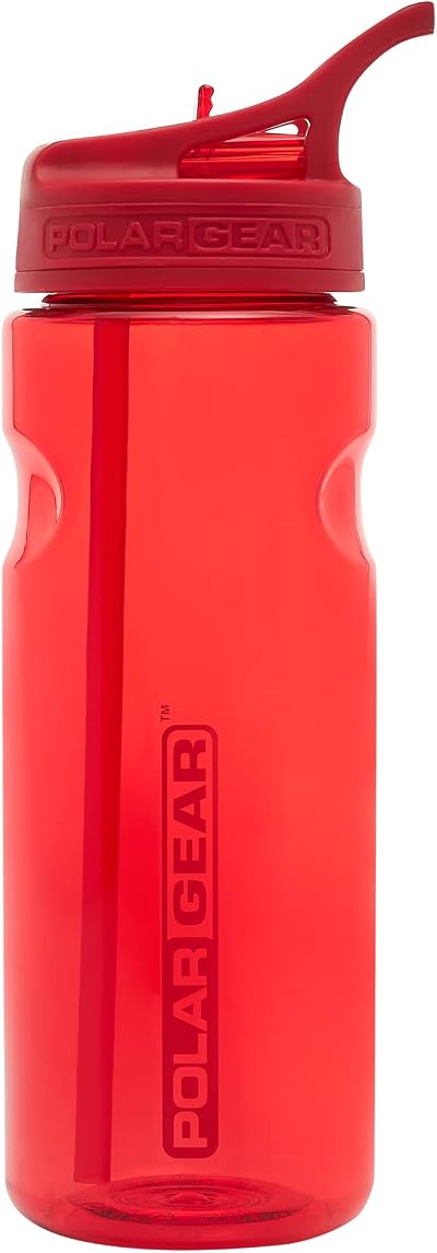 Polar Gear Aqua Grip Water Bottle 650ml BPA Free Reusable with Straw