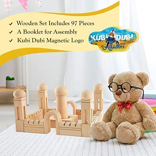 Natural Wooden Blocks for Kids Wood Castle Building Blocks for